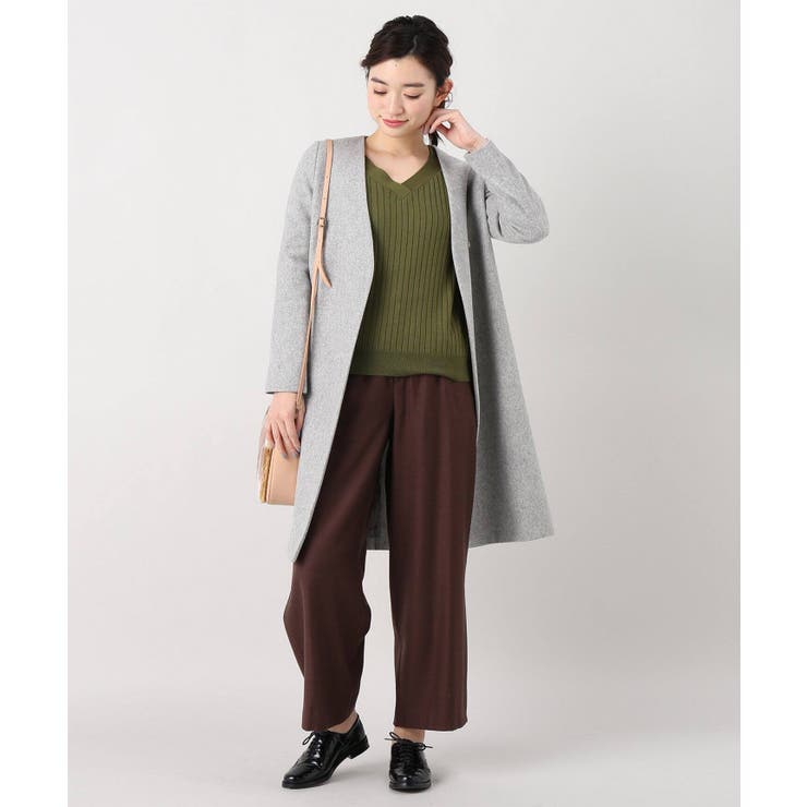 ＜ivory court＞ cashfeel ワイドリブVネックプルオーバー | B.C STOCK | 詳細画像1 