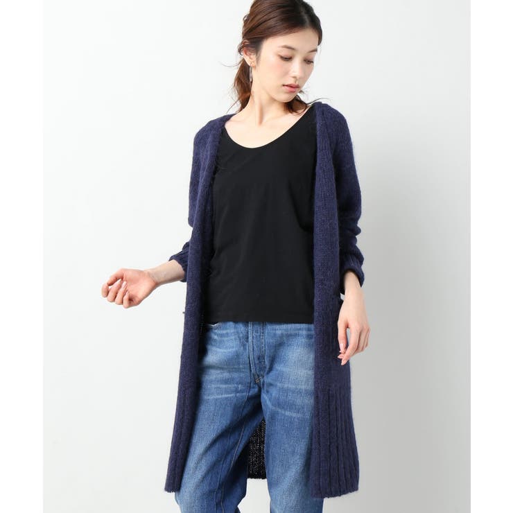ネイビー | ＜FRAMeWORK＞アルパカ ロングカーディガン | B.C STOCK