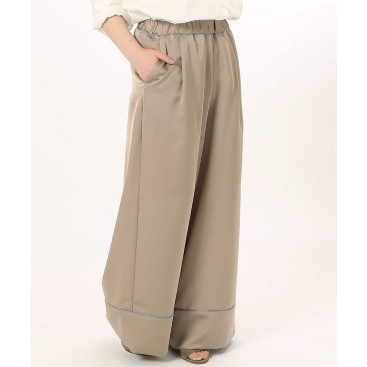 ベージュ | ＜ivory court＞ ハンマーサテン pajamasパンツ◆ | B.C STOCK