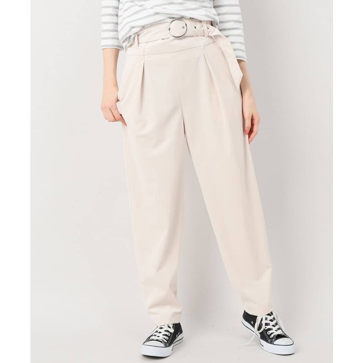 ナチュラル | ＜ivory court＞ ハイウエストツイルパンツ(手洗い可) | B.C STOCK