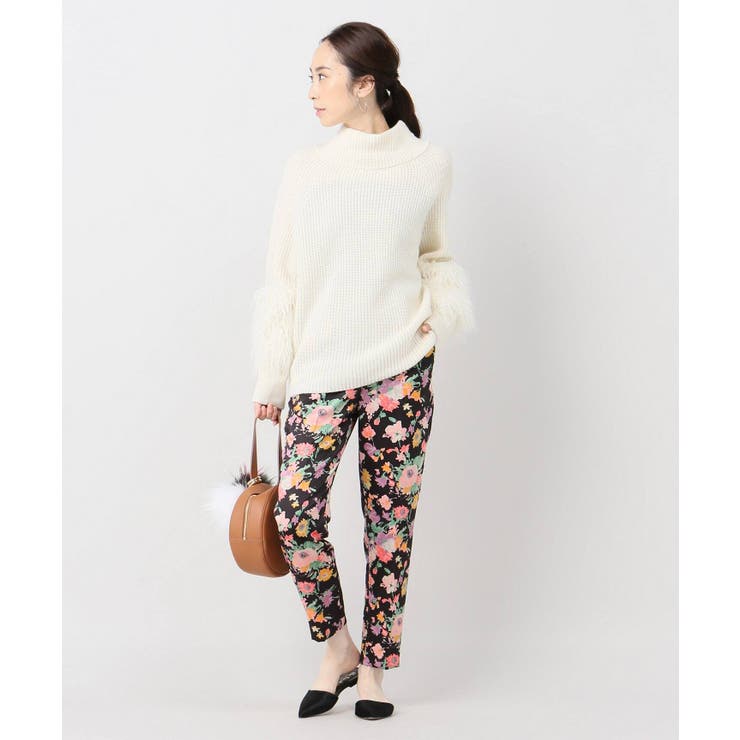 Spick and Span＞フラワープリント クロップドパンツ[品番