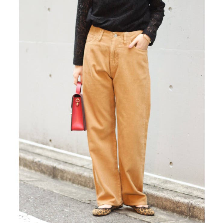 新品未使用】Spick & Span コーデュロイパンツ おおきめサイズ 黒40