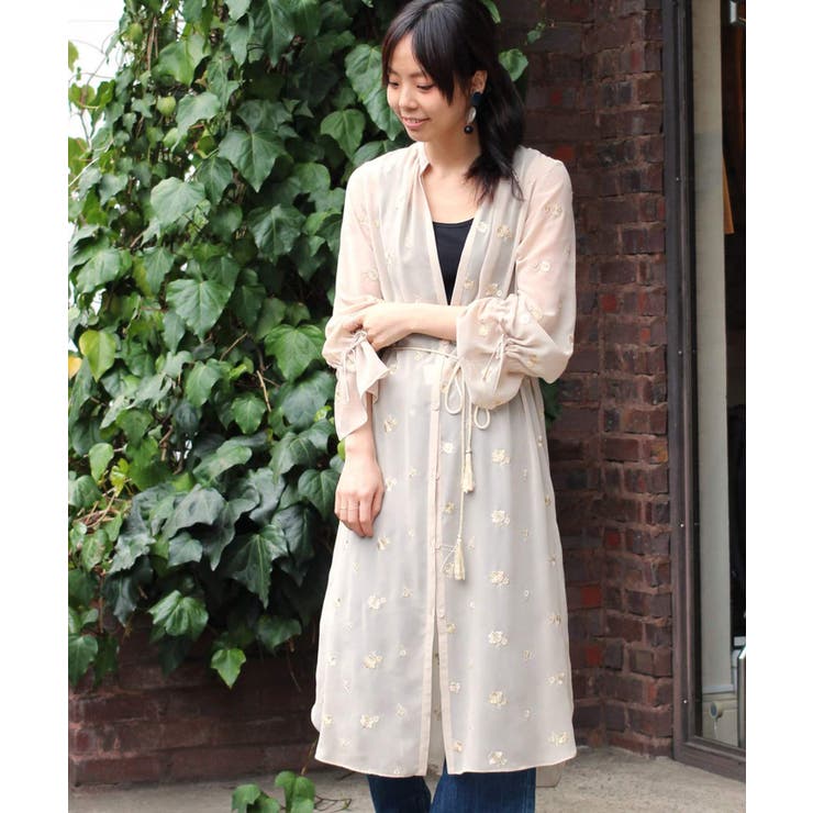 ivory court＞ Peシフォンフラワーシシュウワンピース◇[品番
