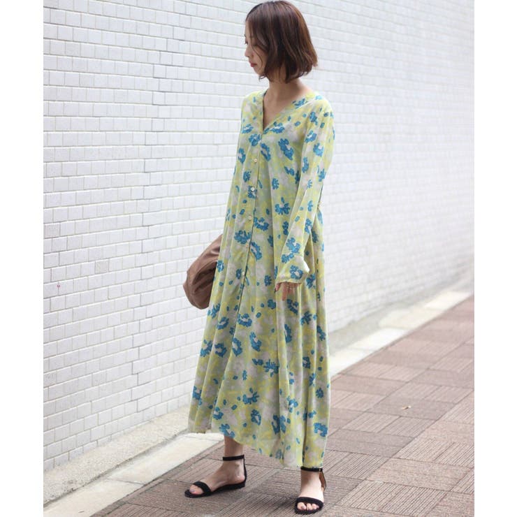 NOBLE＞シアーフラワープリントワンピース◇[品番：BYCW0003208]｜B.C  