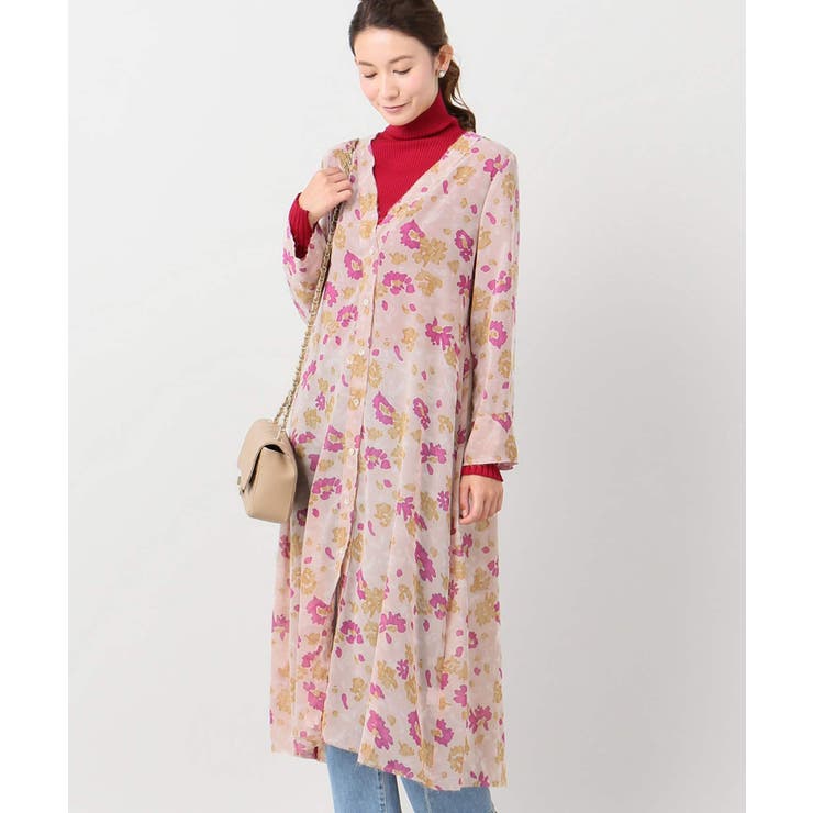 NOBLE＞シアーフラワープリントワンピース◇[品番：BYCW0003208]｜B.C  