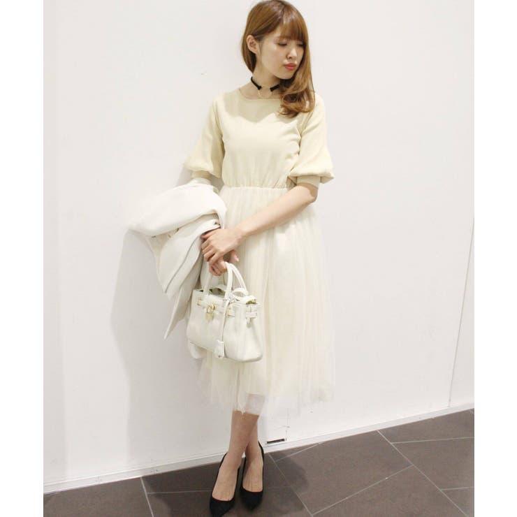 チュールボリュームワンピース◇[品番：BYCW0006878]｜B.C STOCK