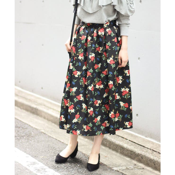 Spick and Span＞ ヴィンテージフラワータックスカート◇[品番
