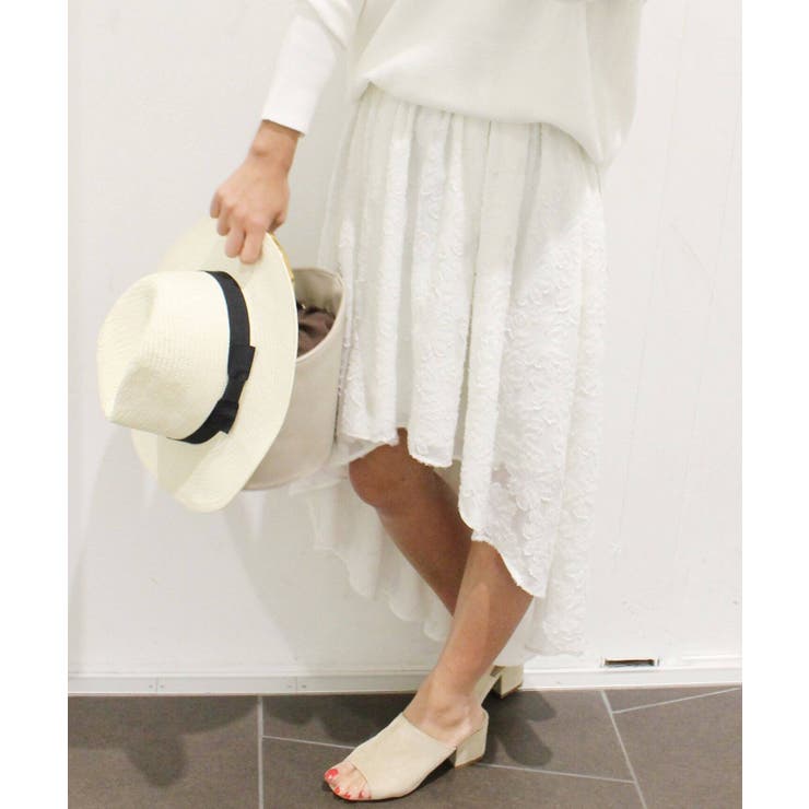 ホワイト | カットジャガードイレヘムスカート◆ | B.C STOCK