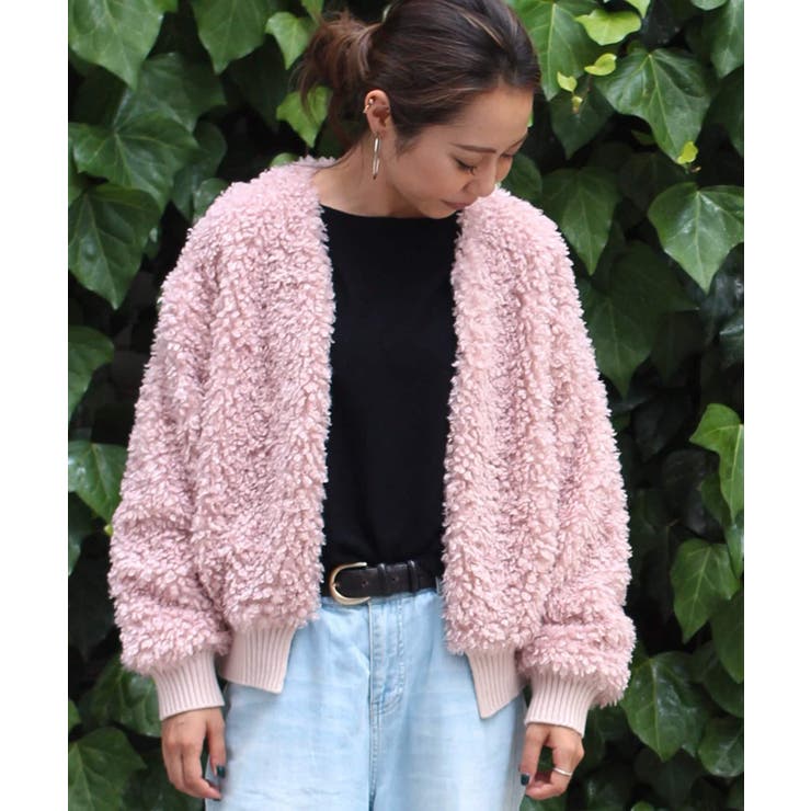 B.C STOCK ベーセーストック】ボアカーディガン◇[品番：BYCW0000869