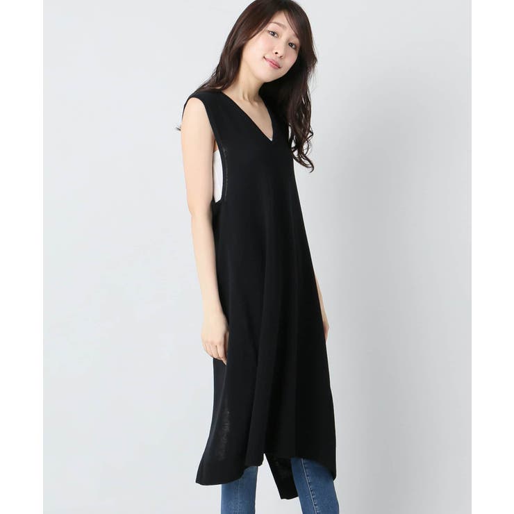 B.C STOCK☆ロングベスト B.C STOCK（ベーセーストック）の「カットジョーゼットロングジレ