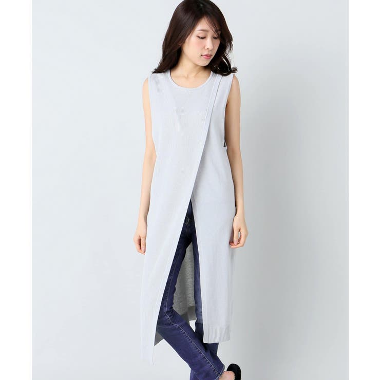 B.C STOCK☆ロングベスト B.C STOCK（ベーセーストック）の「カットジョーゼットロングジレ
