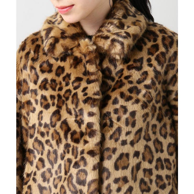 レオパードファーリーハーフコート◇[品番：BYCW0000075]｜B.C STOCK