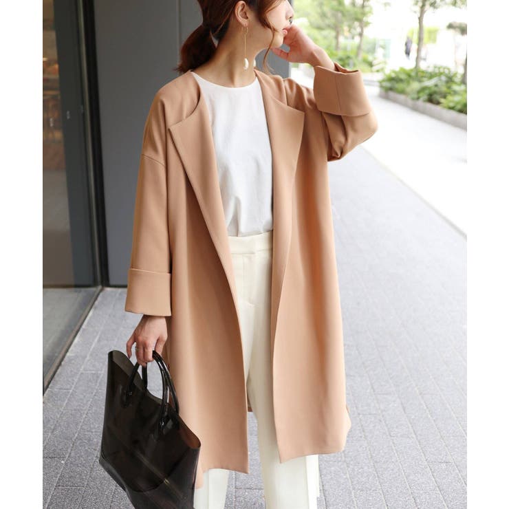 Noble ノーブル ガウンコート ベージュ Noble（ノーブル）の「トリプルクロスガウンコート◇（）」 - WEAR