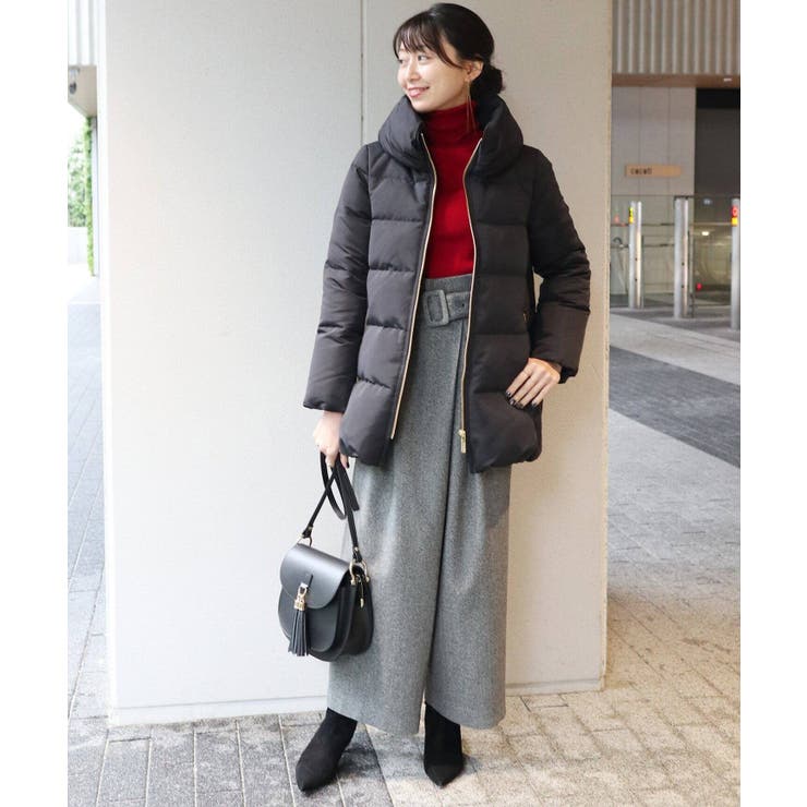 NOBLE ノーブル】フラノストレッチワイドペグトップパンツ