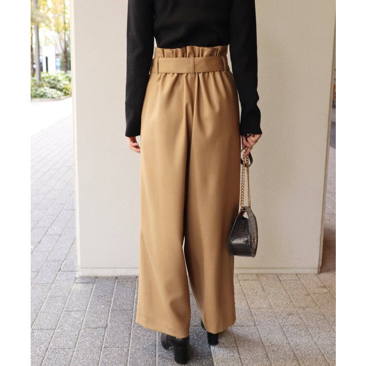 NOBLE ノーブル】フラノストレッチワイドペグトップパンツ◇[品番  