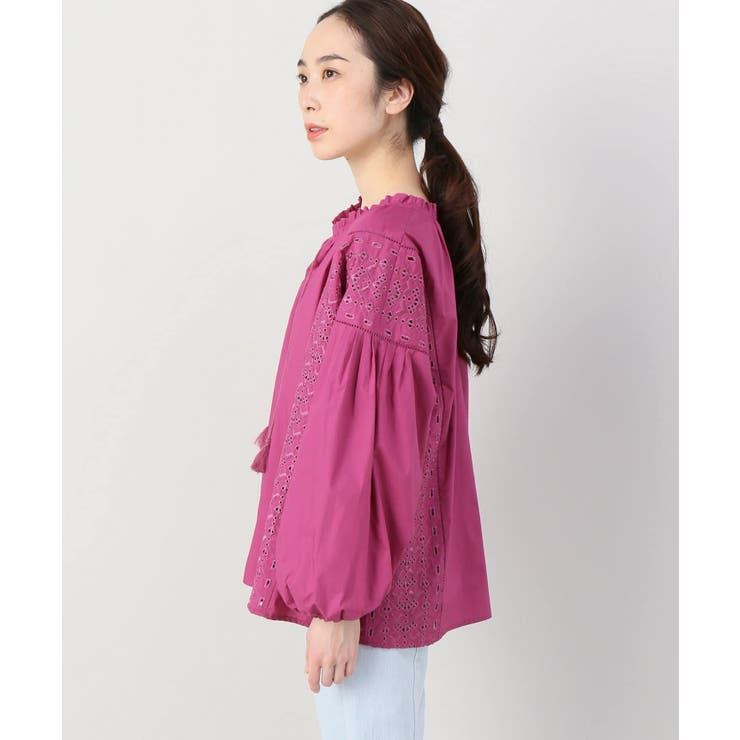 カットワークシシュウブラウス[品番：BYCW0006154]｜B.C STOCK（ベー