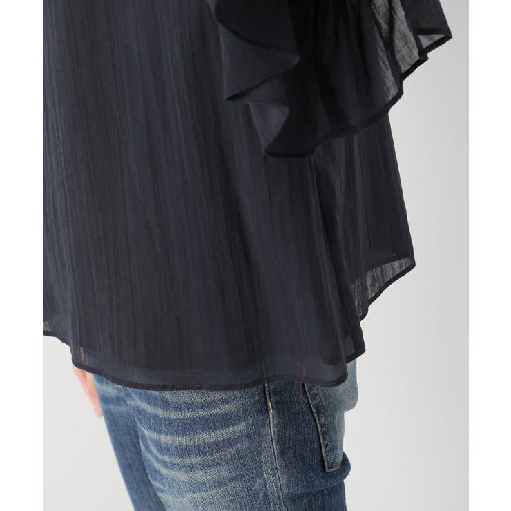 コットンシフォンスモッキングスリーブブラウス[品番：BYCW0006177  