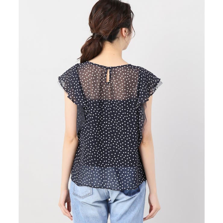 ドットチュールソデフリルブラウス | B.C STOCK | 詳細画像9 