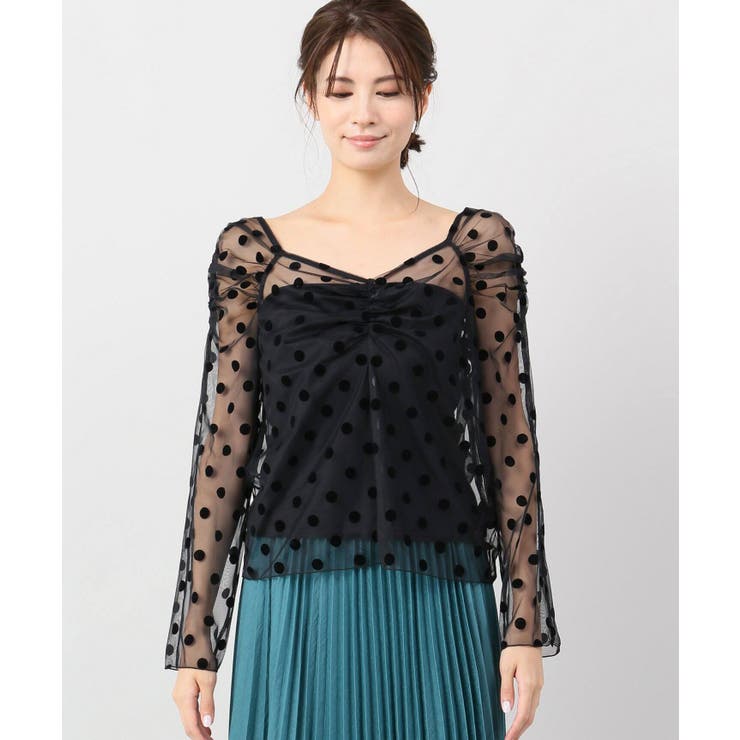 IENA イエナ】IENA LA BOUCLE チュールドット ブラウス[品番 