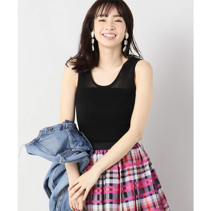 babaco mesh body fitted タンクトップ[品番：BYCW0006965]｜B.C