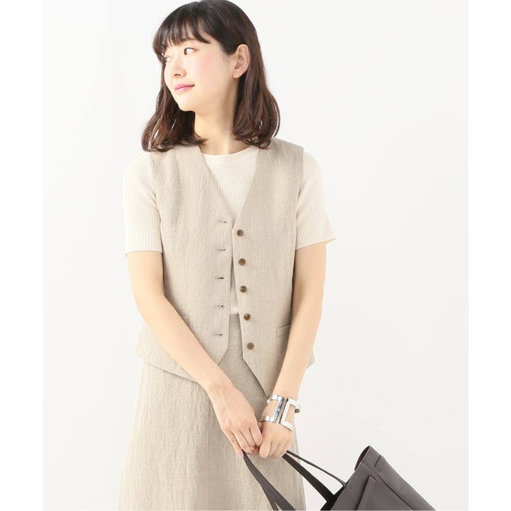 Spick and Span]フレンチリネンショートジレ◇[品番