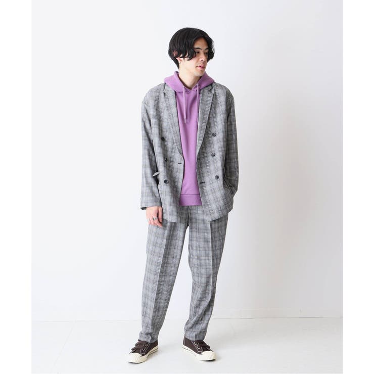 【極美品】アルアバイル チェックダブルジャケット 23AW グレンチェック 1 セットアップ対応可能】ウールレーヨンガンクラブチェックダブル