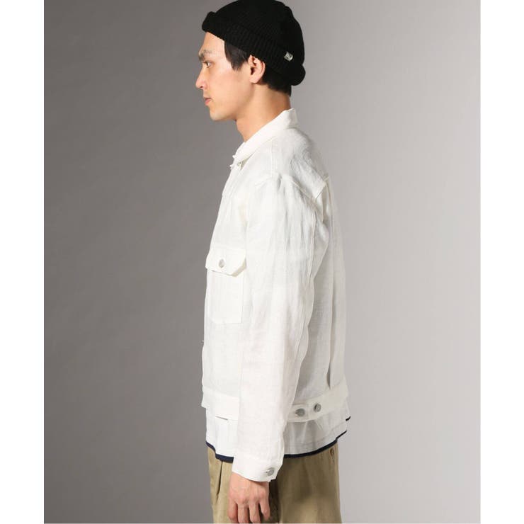 JOURNAL STANDARD リネンライクバスケット　ブラックジャケット JOURNAL STANDARD]リネンキャンバスG型ジャケット[品番