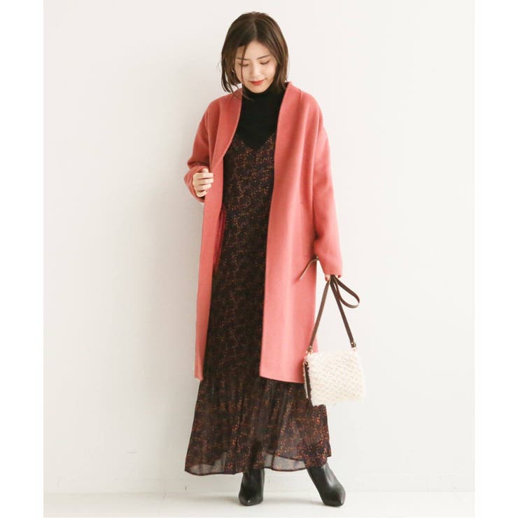 Wフェイス ノーカラーコート◇[品番：BYCW0000104]｜B.C STOCK