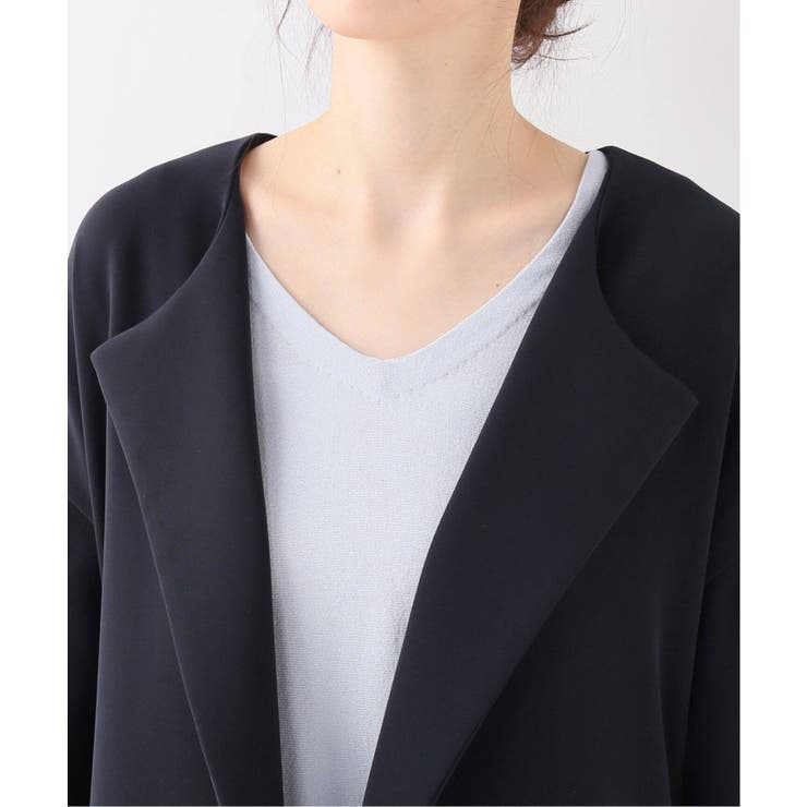 【Noble】ガウンコート 黒 NOBLE]エステルニジュウオリガウンコート◇[品番：BYCW0004066]｜B.C