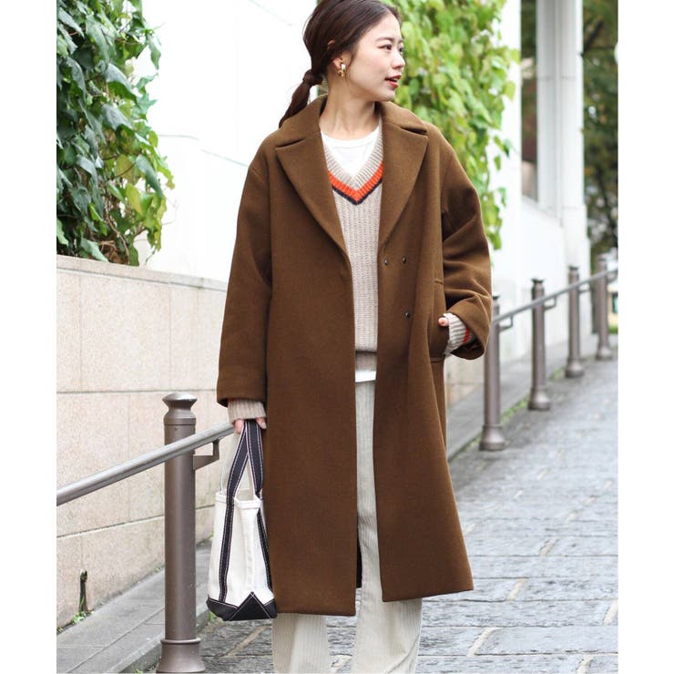 極美品 VICTIM ビクティム ウールチェスターコートブラウン スタンドステン 極美品 VICTIM ビクティム ウールチェスターコートブラウン