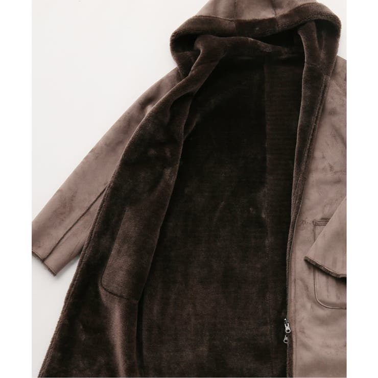 【B.C stock 】フェイクムートンフードコート IENA B.C STOCK ベーセーストック】フェイクムートンリバーシブルコート