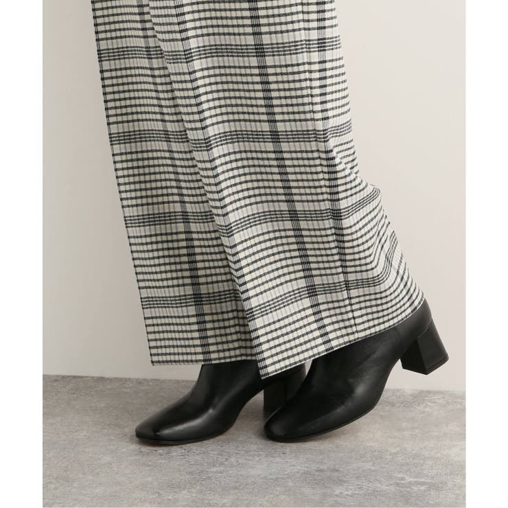 ウールフラノムジチェックワイドテーパードパンツ[品番：BYCW0000415