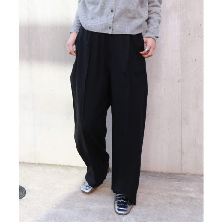 ウールフラノムジチェックワイドテーパードパンツ[品番：BYCW0000415]｜B.C  STOCK（ベーセーストック）のレディースファッション通販｜SHOPLIST（ショップリスト）
