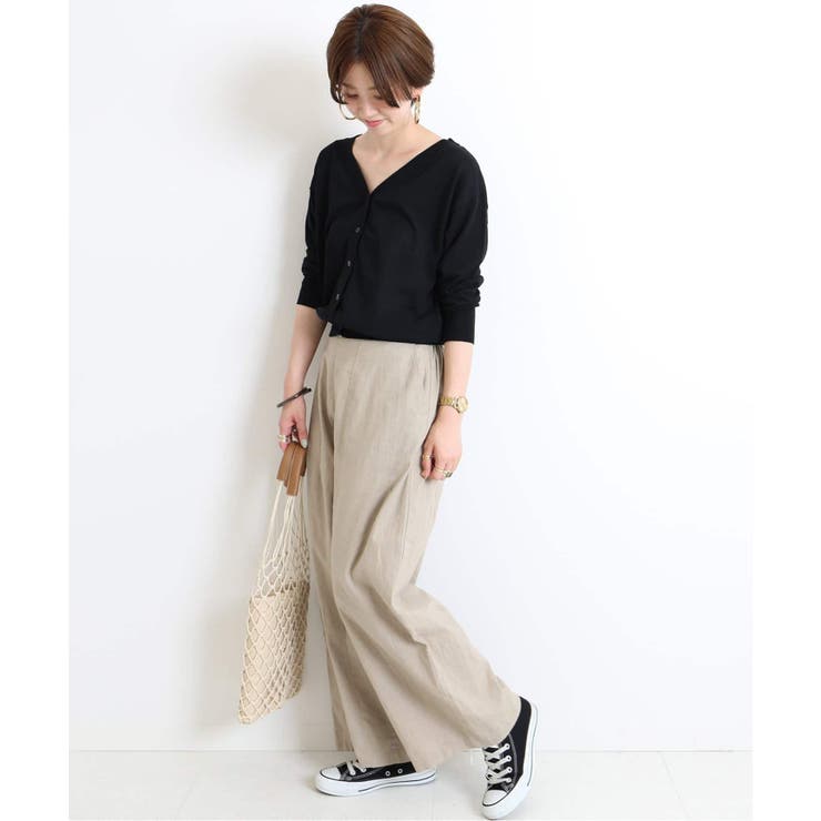 コットンリネンワイドパンツ◇[品番：BYCW0006309]｜B.C STOCK