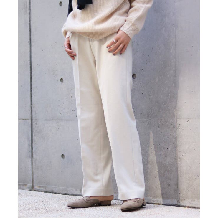 新品　スローブイエナ　ストレッチウール ストレートパンツ SLOBE IENA スローブイエナ】ストレッチウール ストレートパンツ