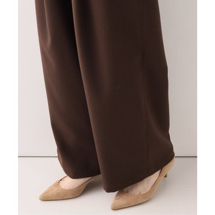 新品♡IENA♡ワイドタックパンツ/ブラウン 追加2》TA/PL ジョーゼットタックワイドパンツ（スラックス