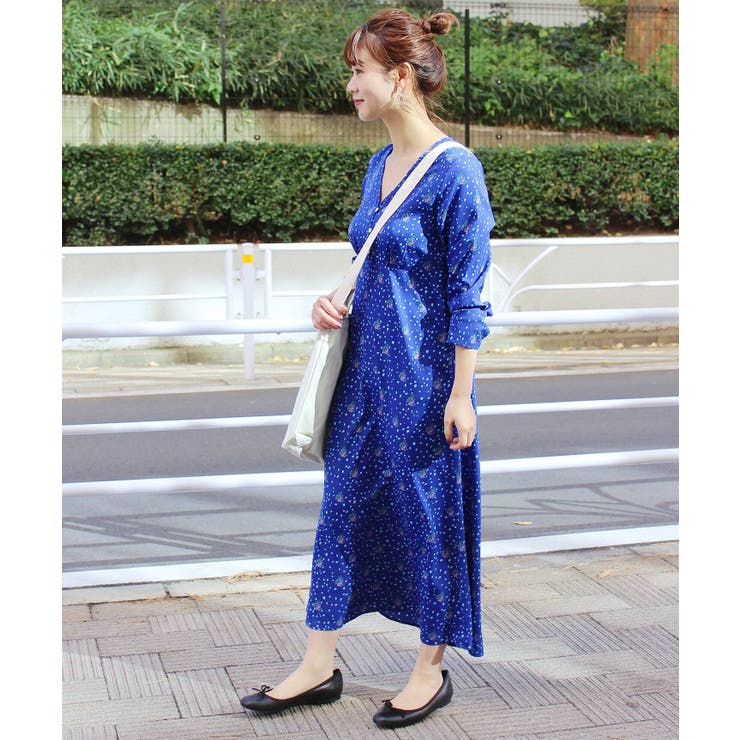 19SS》フラワープリント マキシワンピース◇[品番：BYCW0007110