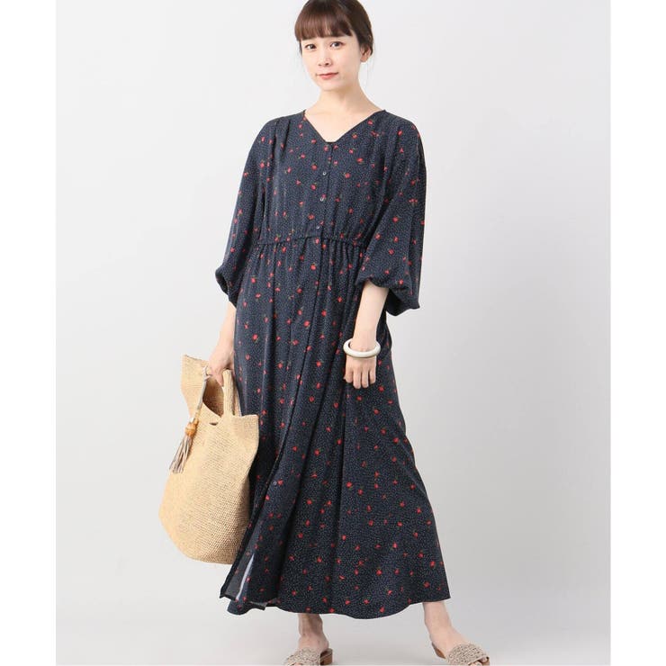 B.C STOCK]ドットフラワープリントワンピース[品番：BYCW0004642]｜B.C  