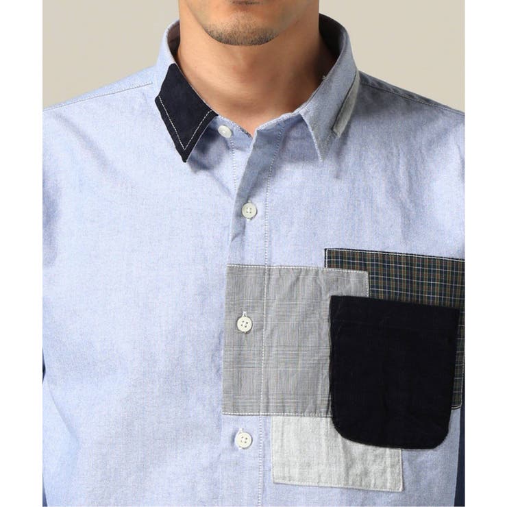B.C STOCK＞ オックスパッチワークシャツ[品番：BYCW0009701