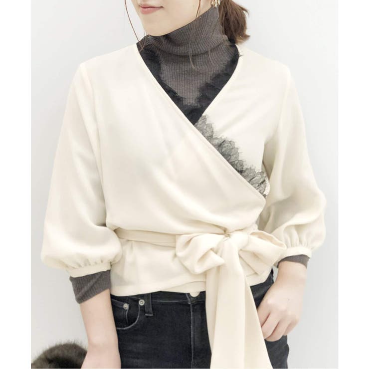 La Totalite ラ トータリテ】ジョーゼットカシュクールブラウス◇[品番 