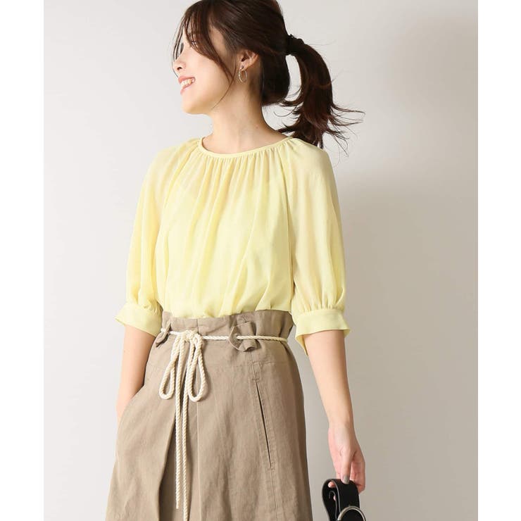 Spick and Span]クルーネックパフスリーブブラウス◇[品番 