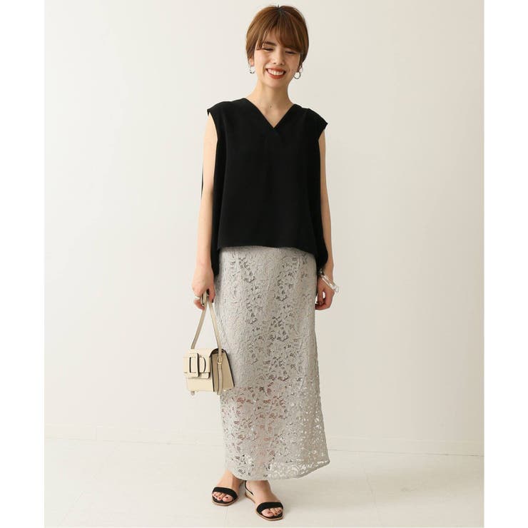 NOBLE]バックタックVネックブラウス◇[品番：BYCW0004070]｜B.C STOCK 