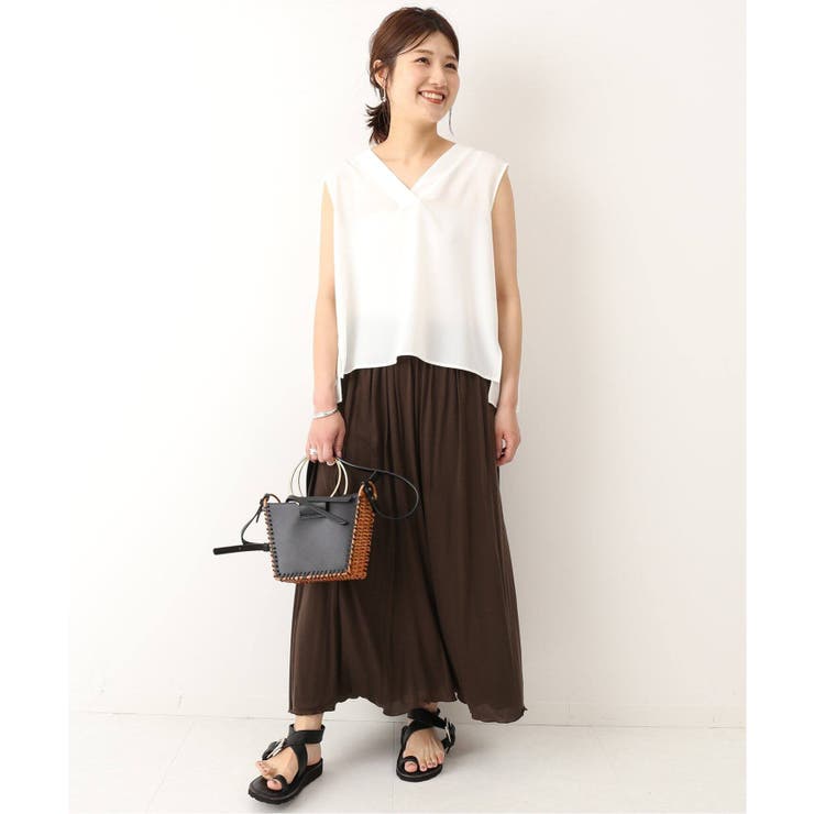 NOBLE]バックタックVネックブラウス◇[品番：BYCW0004070]｜B.C STOCK 