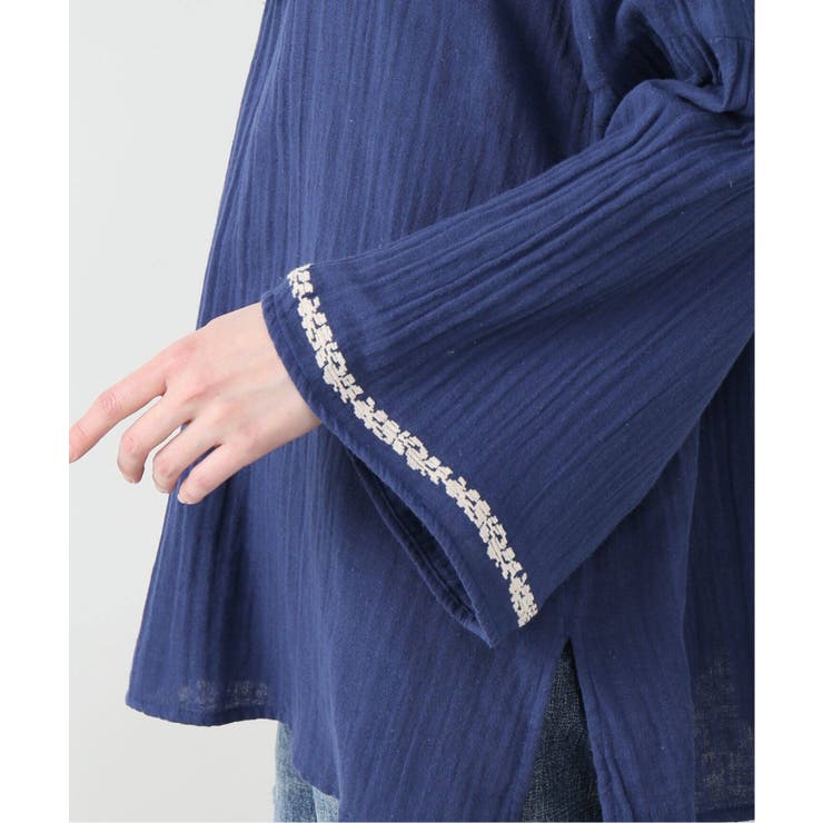B.C STOCK]ダブルガーゼ刺繍ブラウス[品番：BYCW0004663]｜B.C