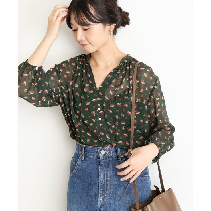 SLOBE IENA］LISA フラワープリントブラウス◇[品番：BYCW0003490