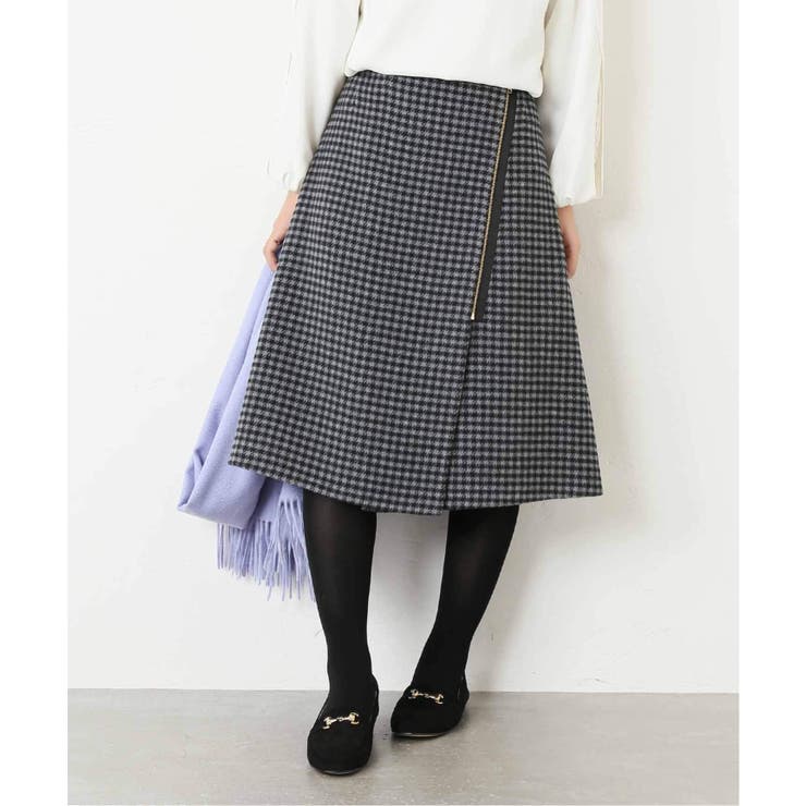 La Totalite ラ トータリテ】ウールチェックリバーシブルスカート  
