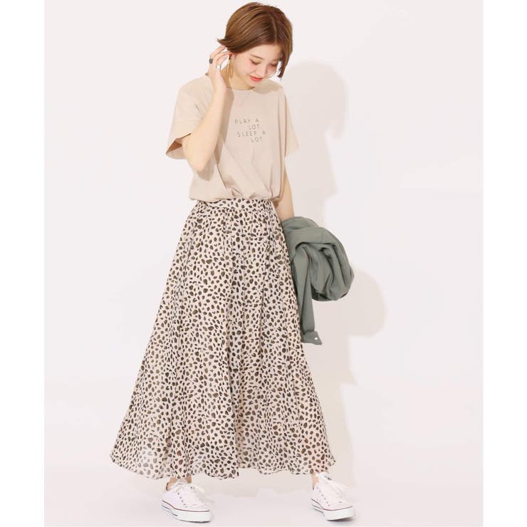 【2019SS】 B.C STOCK レオパード柄のギャザースカート
