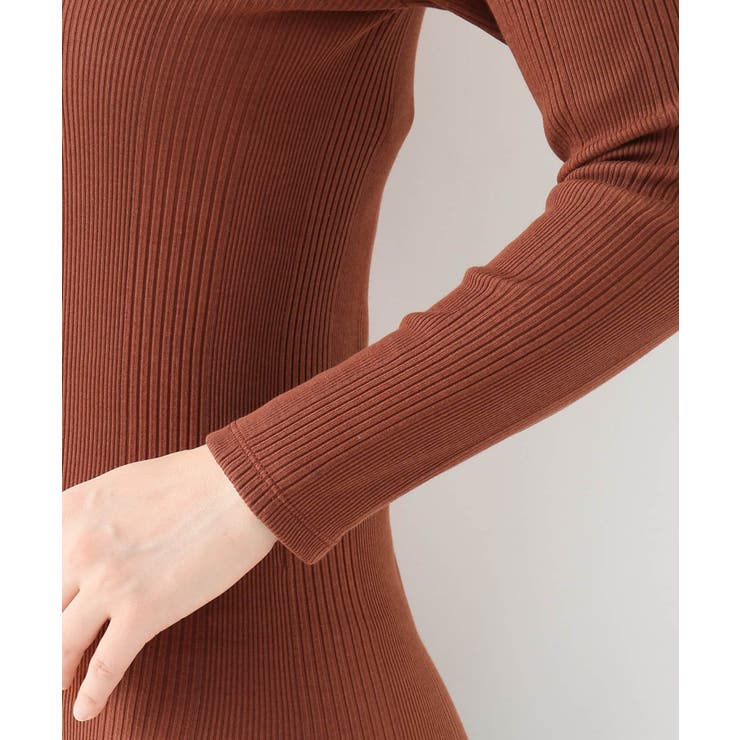 HAKUJI Rib knit リブニット シルク コットン カットソー HAKUJI（ハクジ）の「【HAKUJI/ハクジ】Wool rib H/N PO/ウールリブ