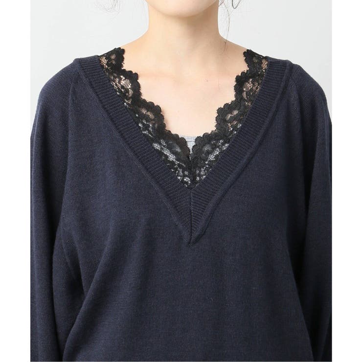 La Totalite ラ トータリテ】レースVネックラグランプルオーバー[品番