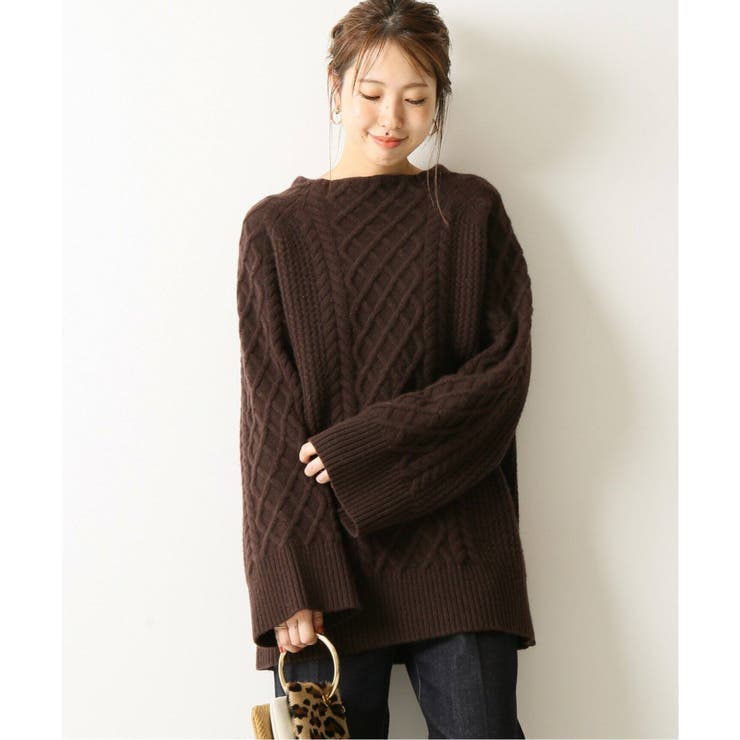 スノーホワイト　スピック＆スパン　ハミルトンウール ケーブル ボトルネック Spick and Span[品番：BYCW0001006]｜B.C STOCK（ベーセーストック